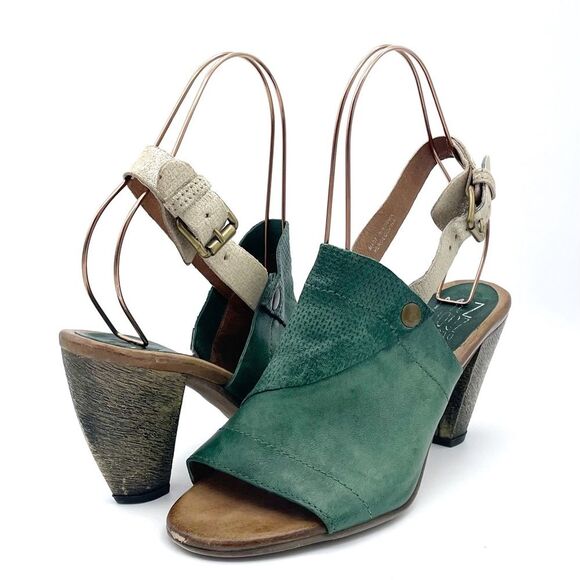 Miz Mooz Millicent Emerald Green Leather Slingback Sandals Size EU 41 US 9.5-10 - Picture 5 of 16